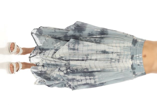 100% Cotton Bubble Skirt - Tie Dye Grey-White